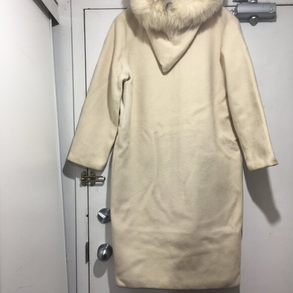 VINTAGE HUMBER HANDICRAFTS WOOL FUR TRENCH COATS SIZE M/L - Picture 5 of 11